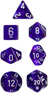 Translucent Polyhedral Blue/white 7-Die Set
