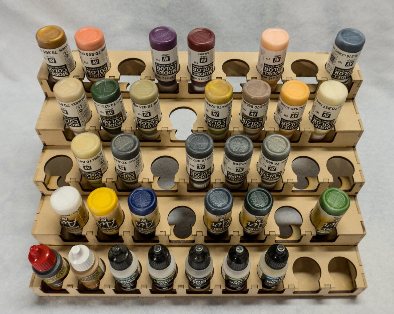 Paint Rack - 26mm "Upside Down", For Vallejo and Army Painter Style Dropper Bottles