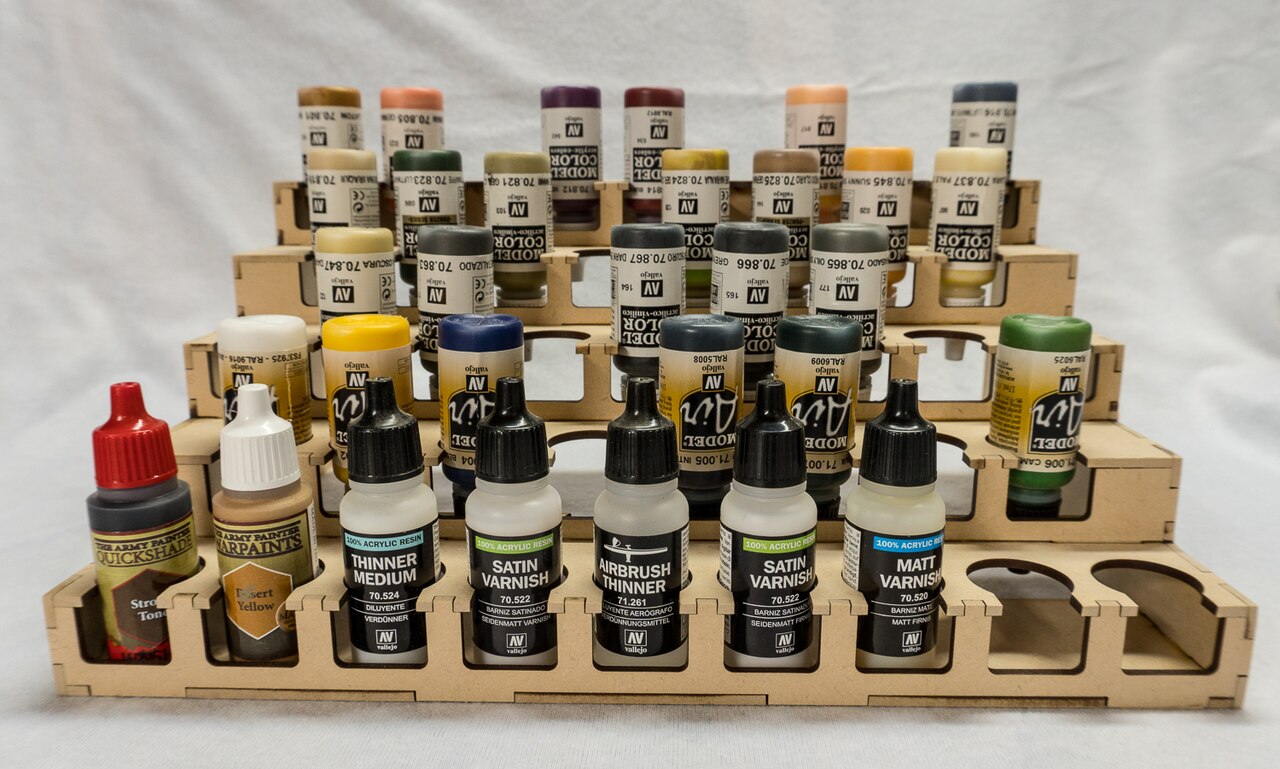 Paint Rack - 26mm "Upside Down", For Vallejo and Army Painter Style Dropper Bottles
