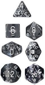 Translucent Polyhedral Clear/white 7-Die Set