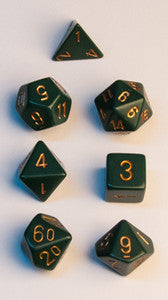 Opaque Polyhedral Dusty Green w/copper 7-Die Set