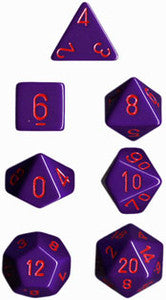 Opaque Polyhedral Purple/red 7-Die Set