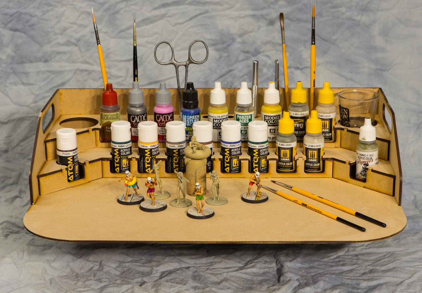 Painting Station Fully Assembled - 26mm, For Vallejo and Army Painter Style Dropper Bottles