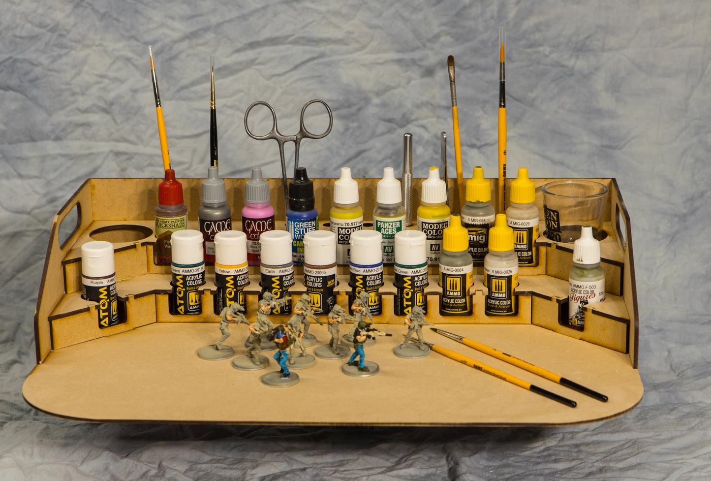 Painting Station Fully Assembled - 26mm, For Vallejo and Army Painter Style Dropper Bottles