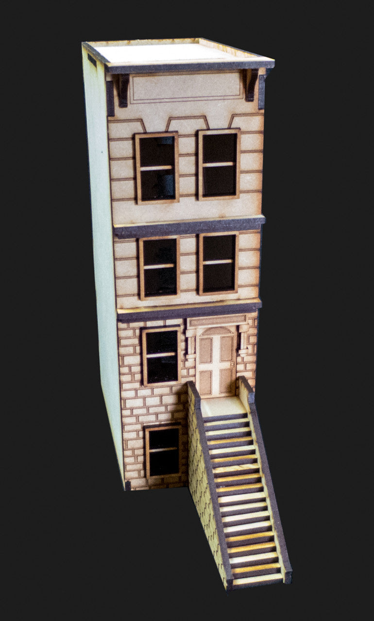 "Brownstone" Row House (MDF) - 28MMDF406