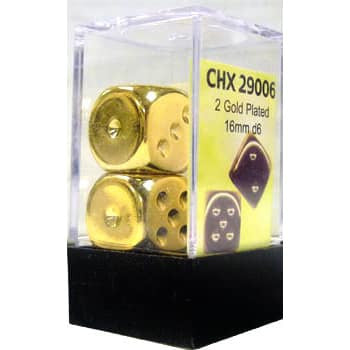 Pair of Gold-plated 16mm D6 With Pips