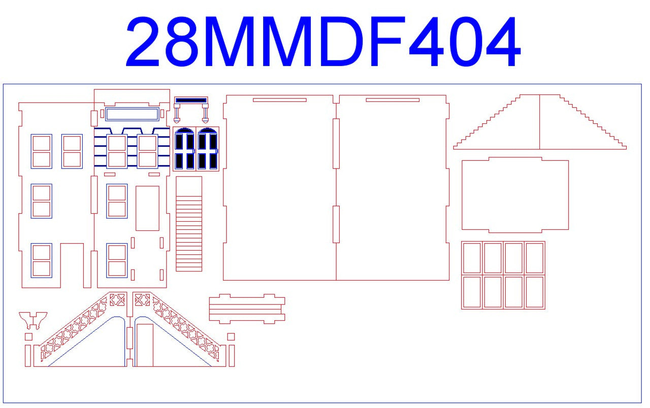 "Brownstone" Row House (MDF) - 28MMDF404