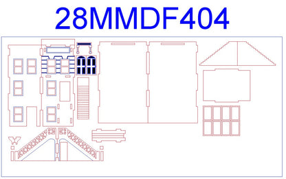 "Brownstone" Row House (MDF) - 28MMDF404