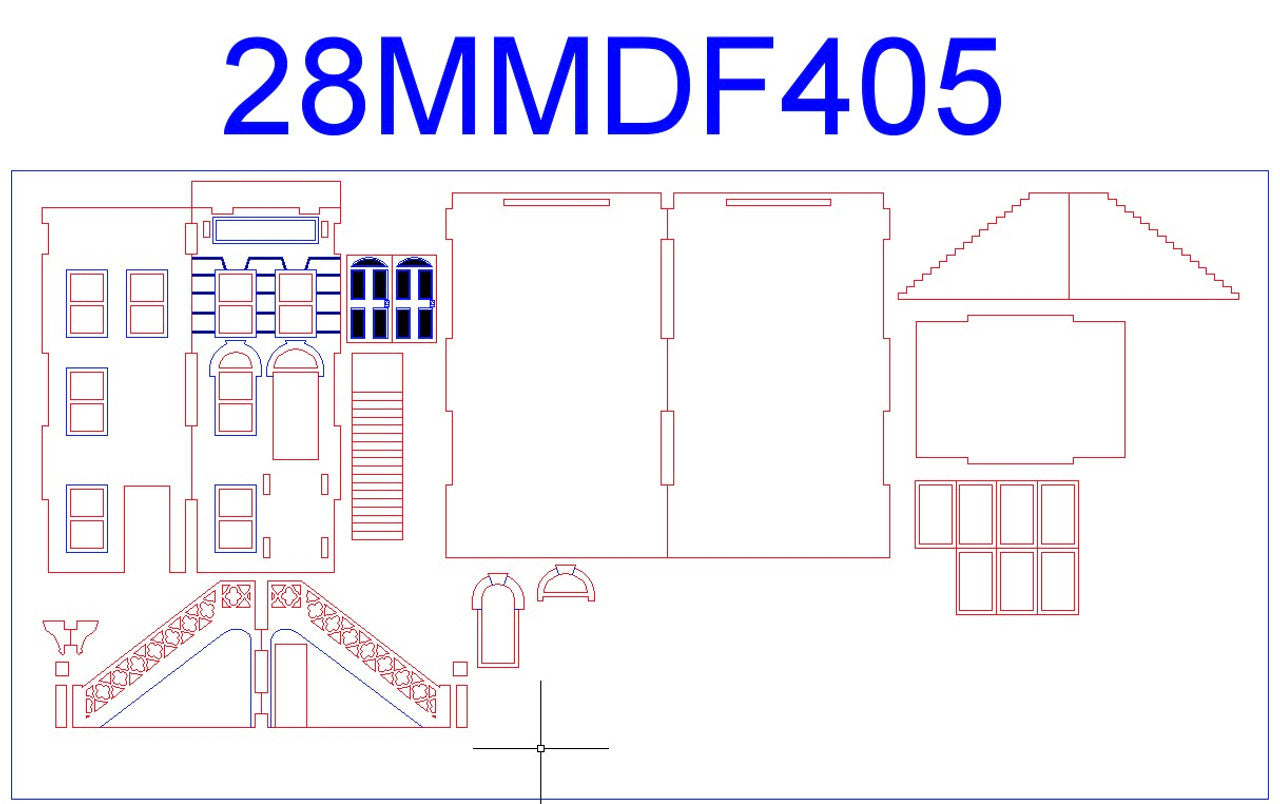 "Brownstone" Row House (MDF) - 28MMDF405