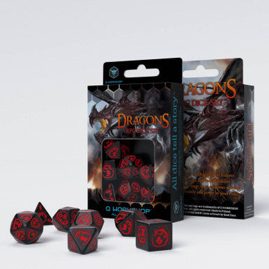 Dragons Dice Set Black/Red (7)