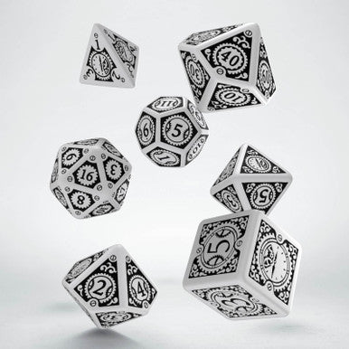 Steampunk Clockwork Dice Set White/Black (7)