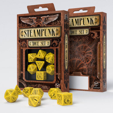 Steampunk Dice Set Yellow/Black (7)