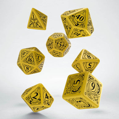 Steampunk Dice Set Yellow/Black (7)