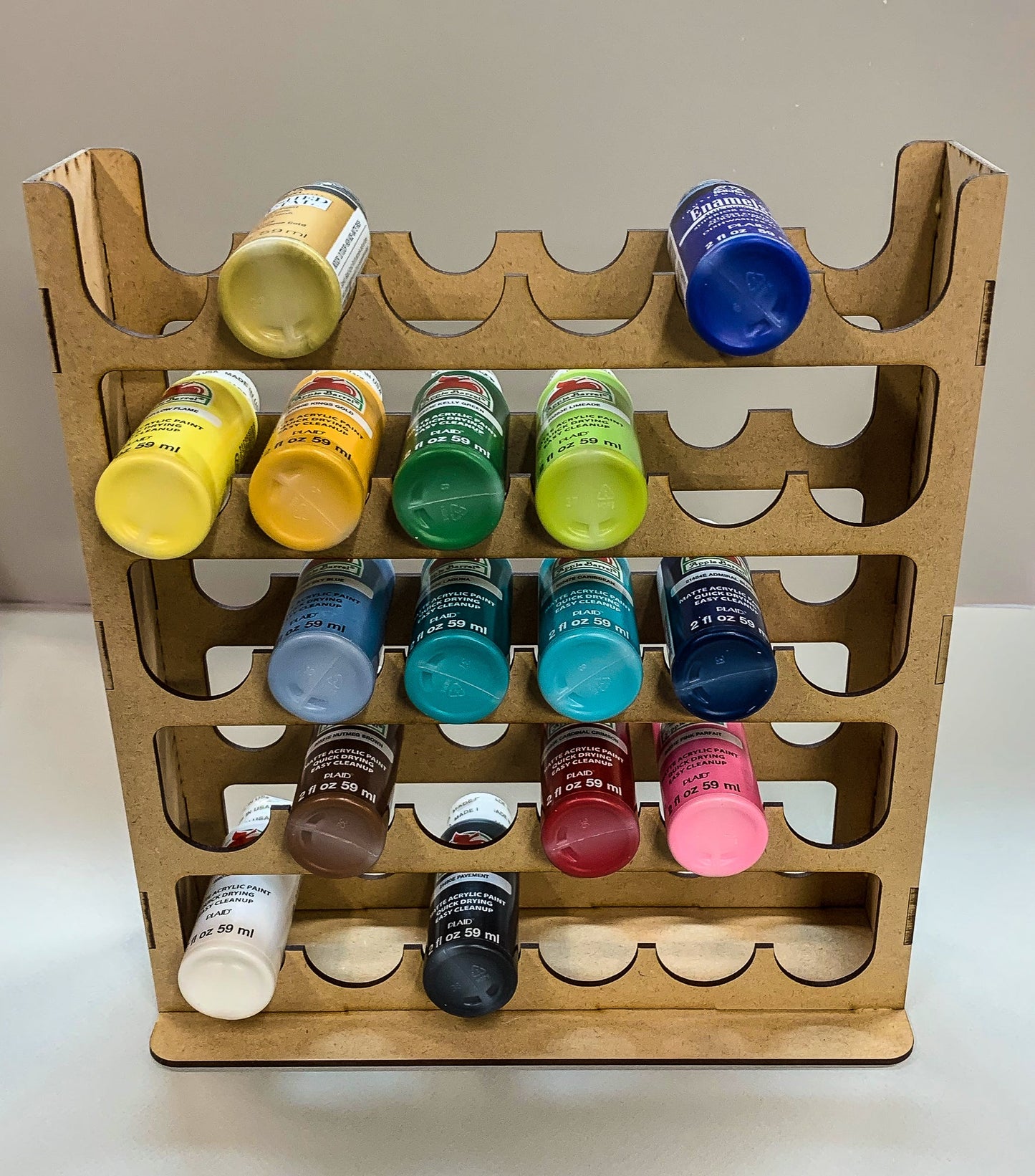 Vertical Paint Rack For 2oz Craft Paints - 36mm Diameter Bottles