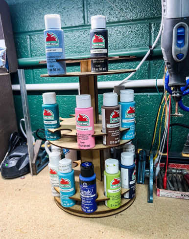 Rotating Paint Rack - For 2oz Craft Paints - Apple Barrel, Folk Art, Etc