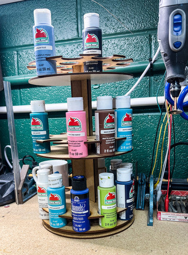 Rotating Paint Rack - For 2oz Craft Paints - Apple Barrel, Folk Art, Etc