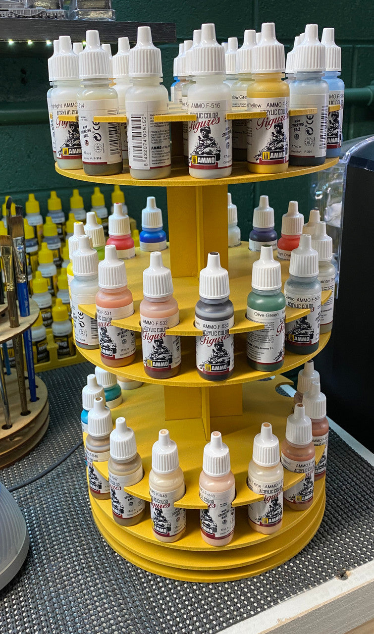 Rotating Paint Rack - For 26mm Dropper Bottles (AMMO, Vallejo, Army Painter, etc)