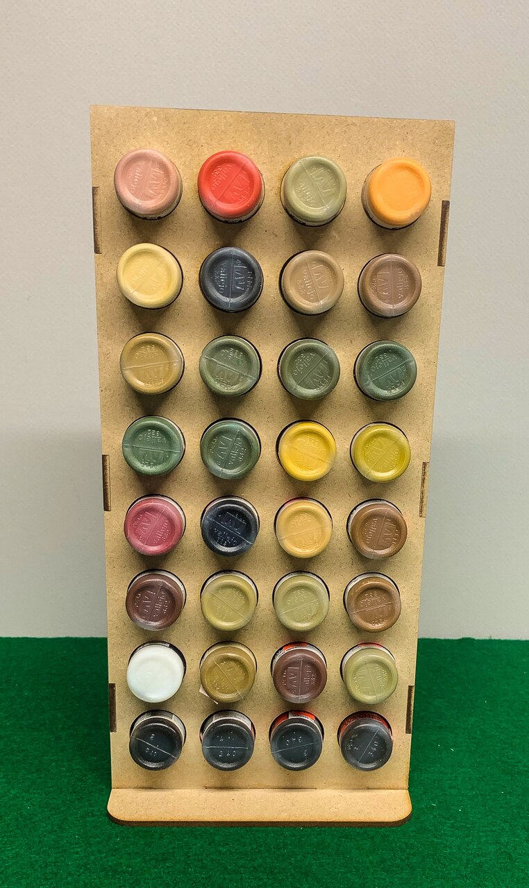 Vertical Paint Rack, Half - 26mm, For Vallejo and Army Painter Style Dropper Bottles